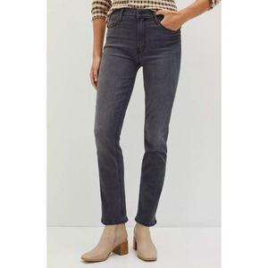 NWT MOTHER The Dazzler Slim Straight Mid Rise Jeans in Lighting Up Lanterns Gray